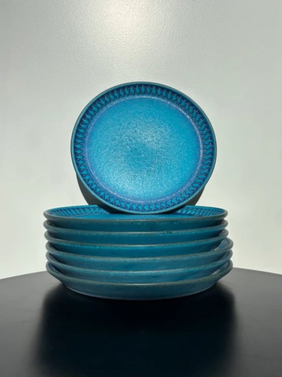 8x Vintage Ceramano "Sapphire" Breakfast Plates - 60s - West Germany – Ceramano Germany, Crockery, Ceramic (photo 3 of 9)