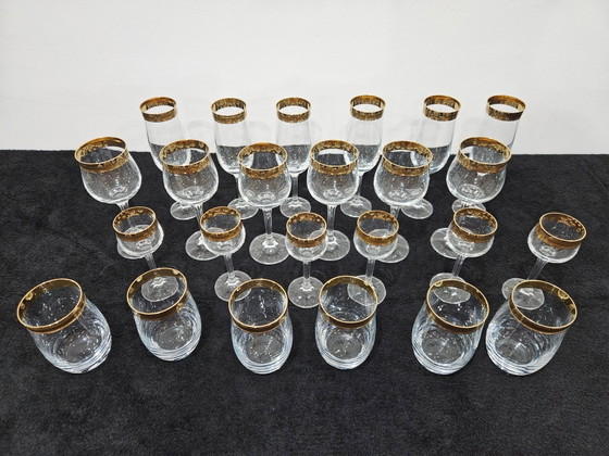 Bicchieri in cristallo dorato vintage, set da 24 – Bicchieri e caraffe, Crystal (photo 2 of 13)