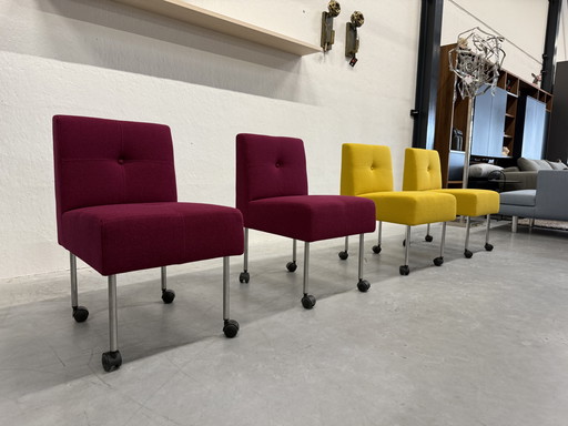 4 Gelderland 7714 Knopfstuhl Stoff Design Stuhl