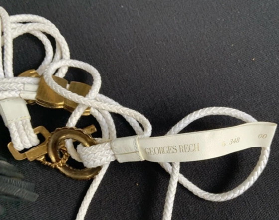 GEORGES RECH – Rara cintura vintage a tripla treccia (pelle e tessuto) anni '80 – Regali, Leather, Textile (photo 7 of 9)