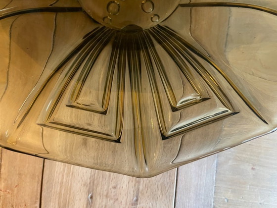 Image 1 of Coupe à fruits style Art déco 1930, vert mousse français