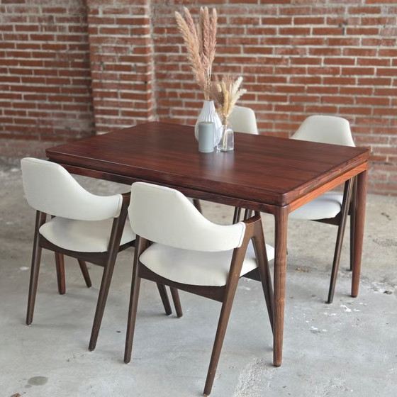 Johannes Andersen, Christian Linneberg, vintage Deense tafel, Andersen (Johannes), Eettafels, Hout, Bruin (foto 9 van 22)
