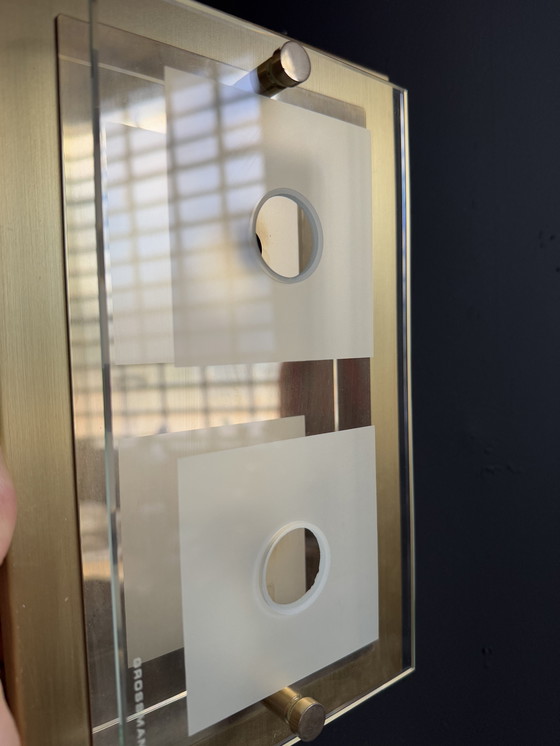 Image 1 of Applique Grossmann in ottone e vetro, anni '80