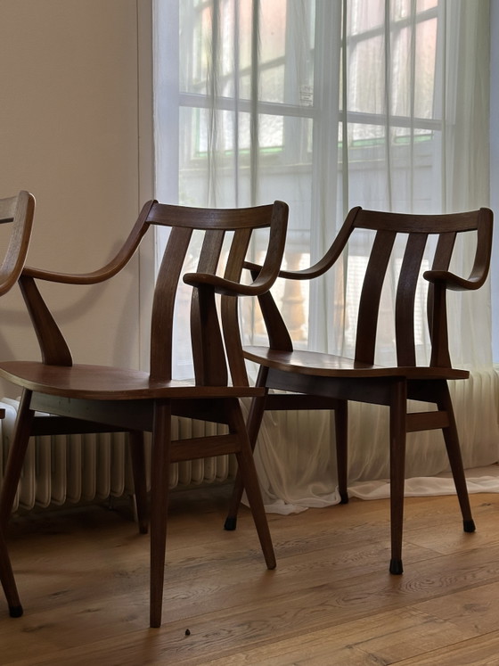 Image 1 of 4x mesa de comedor Pastoe sillones Cees Braakman de mediados de siglo