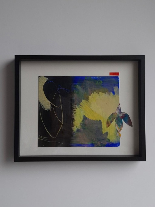 Framed Artwork ''Free Bird 12'' - Collage of Abstract Paintings