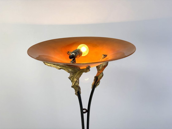 Lampada da terra stile Art Déco di Ligne D, anni '80 – Lampade da terra, Vetro, Metallo (photo 13 of 15)