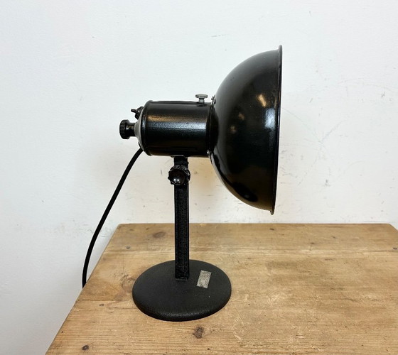 Image 1 of Vintage Black Enamel Table Photo Lamp, 1950s