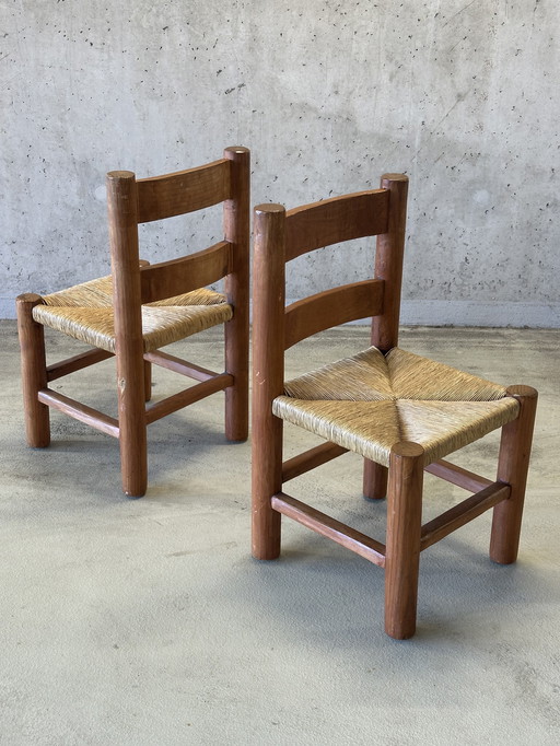 Juego/2 sillas antiguas "Charles Dudouyt