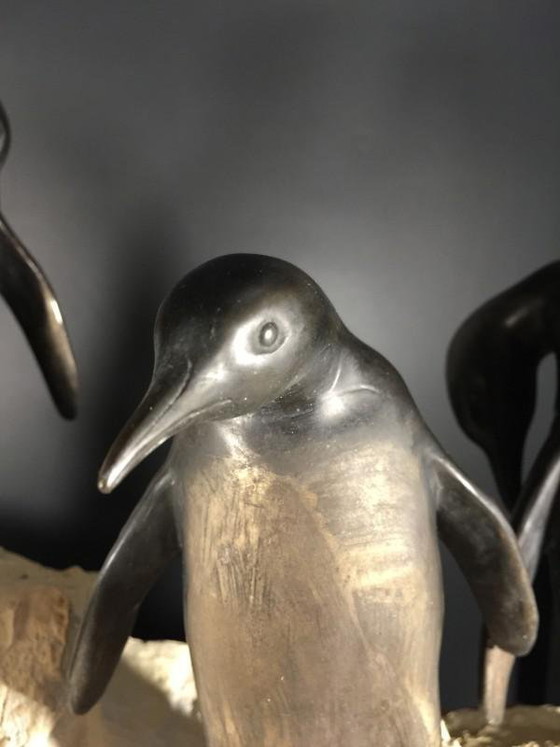 Sculpture de pingouins Art Déco en métal peint et terre cuite, années 1930 – Marble, Metal, Art Deco (photo 6 of 18)