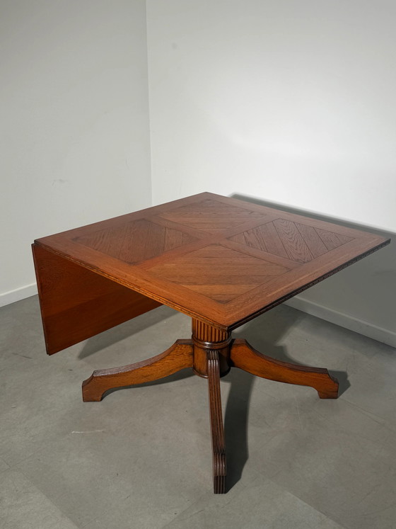 Image 1 of Antique Oak Dining Table with Extendable Leaf