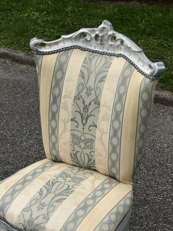 Sessel im Louis XV-Stil mit passendem Fußhocker – 20. Jahrhundert – Style Louis XV, Wood, Textile (photo 6 of 15)