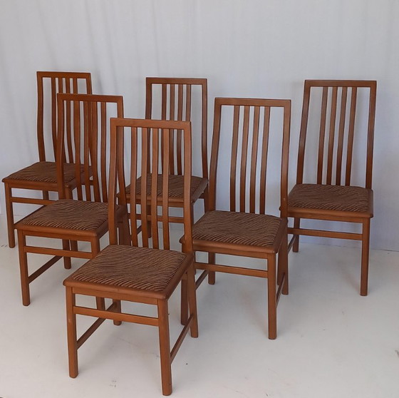 Image 1 of Set di 6 sedie da pranzo di Mario Marenco per Mobilgirgi, anni '70