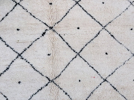 Image 1 of Alfombra redonda Beni ourain de 200 x 200 cm - Nuevo diseño bereber. Alfombra marroquí de lana anudada a mano.