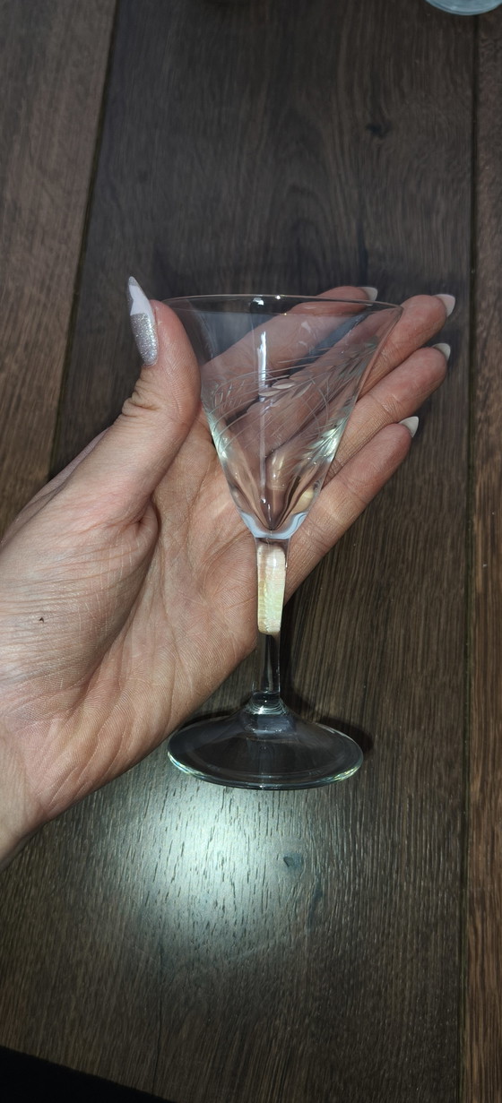 Collection complète de verrerie vintage – 18 pièces – magnifique motif gravé – Sculptures en verre, Glass (photo 4 of 7)