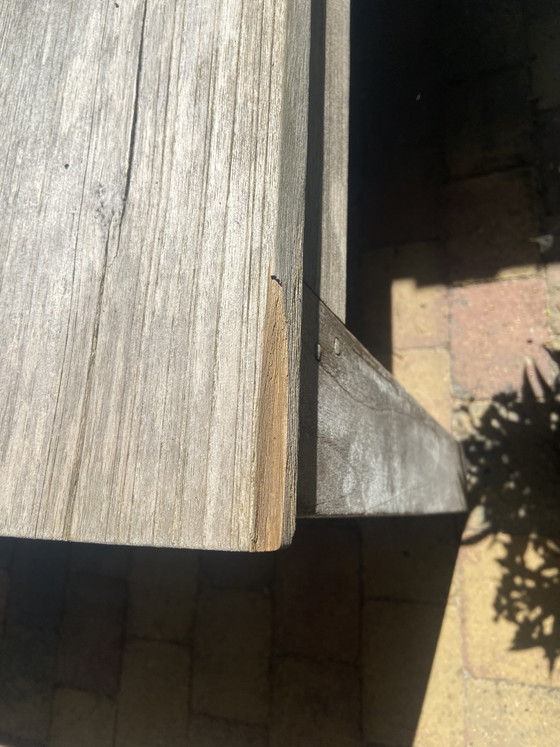 Square teak garden table 130 cm – Wood (photo 5 of 5)