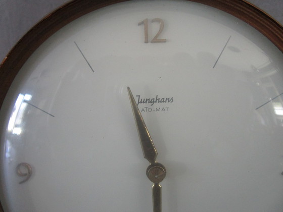 Image 1 of Sixties Junghans ATO-MAT Teak Desk Clock