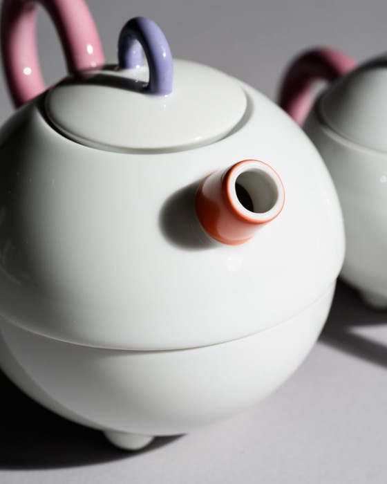 Image 1 of Matteo Thun “Tea for One” Porcelain Full Set Arzberg Postmodern Design Memphis
