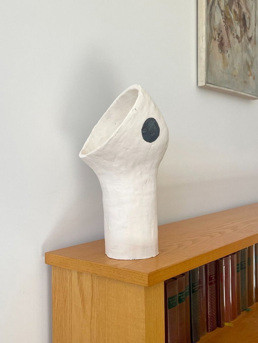 French contemporary ceramic lamp, "Pierrot lunaire" by Renzo Maar
