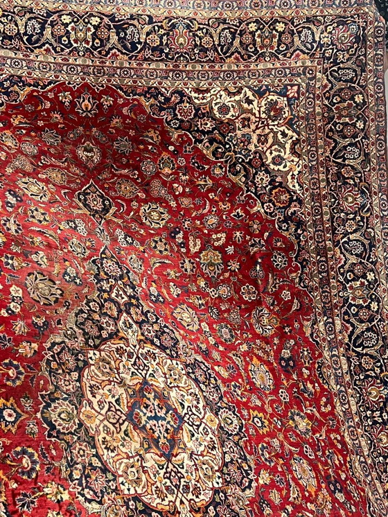 Image 1 of XXL Indo Keshan handgeknoopt oosters tapijt 450x312cm handgemaakt