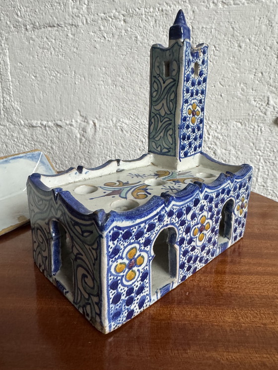 Image 1 of Antique Moroccan ceramic inkwell for illuminators
