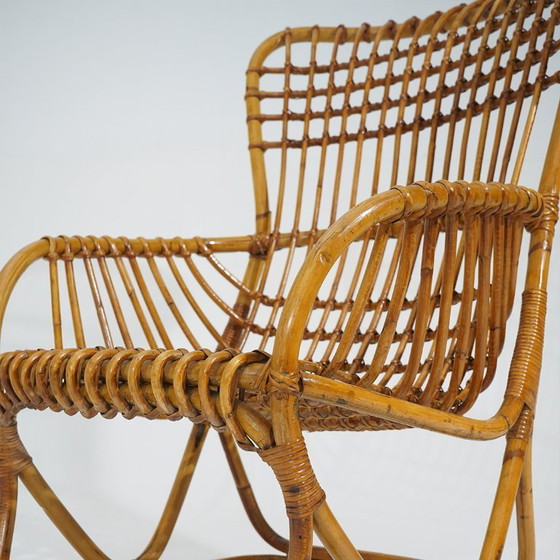 Fauteuil van rotan en gevlochten riet, jaren 60 – Rattan (photo 12 of 14)
