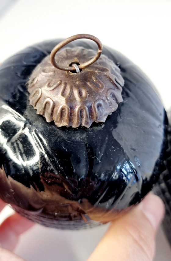 Set vintage di 2 ornamenti natalizi in vetro nero – Oggetti decorativi, Glass (photo 12 of 12)