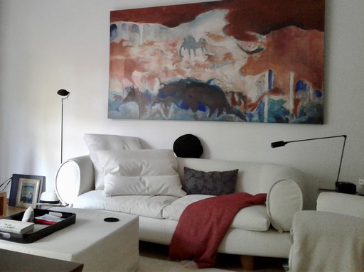 DEMA Bank - Oblo, natuurwit, abzieh+wastafel, LTH 174x80x68