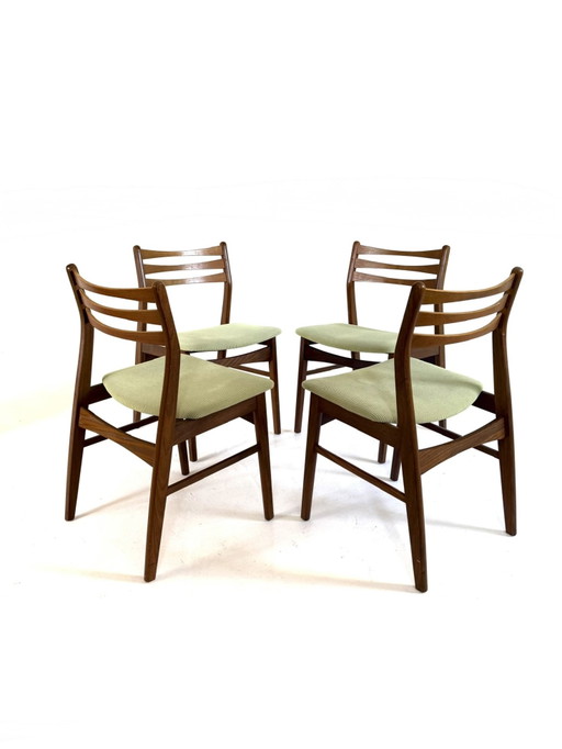 4x dänischer Vintage-Esszimmerstuhl, Falsled Møbelfabrik '60