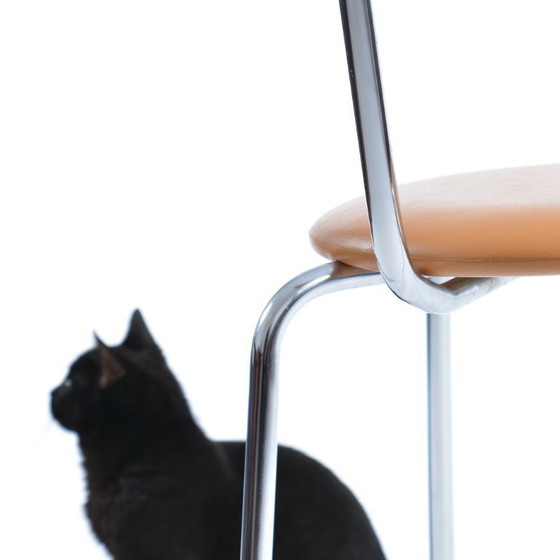 Image 1 of Midcentury Chair By Kovona In Faux Leather And Chrome, Czechoslovakia 1970s