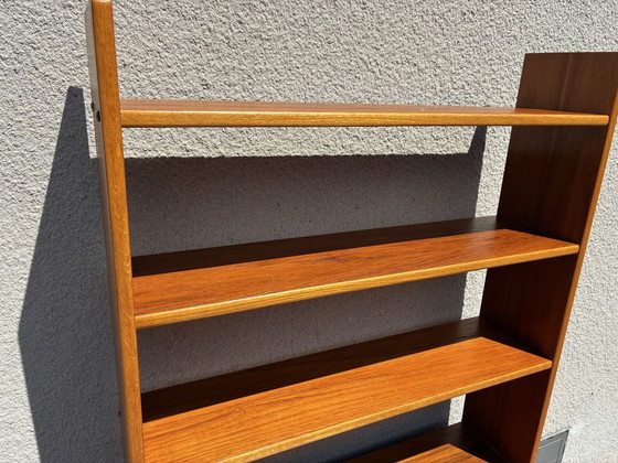 Zweedse Teak Boekenkast met Kast, jaren 60, Boekenkasten, Hout, Bruin, 1960 (foto 7 van 8)