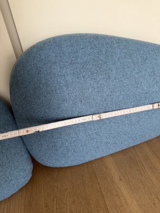 6 kussen blauw, pierre à galets