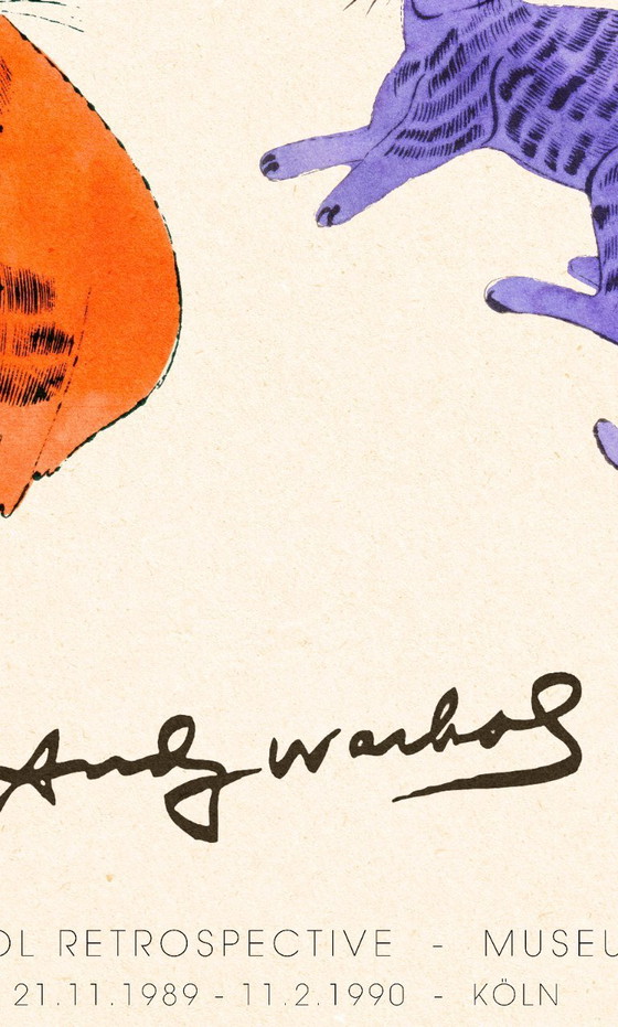 Image 1 of Sam cats - Retrospektive Ausstellung von Andy Warhol 1989 - Poster 60 × 90 cm