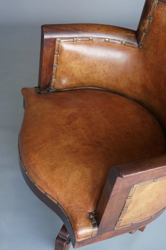 Image 1 of Impresionante silla de escritorio de la Escuela de Ámsterdam o Art Déco, década de 1920