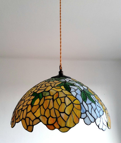 Large Tiffany Art Deco Hanging lamp 1940