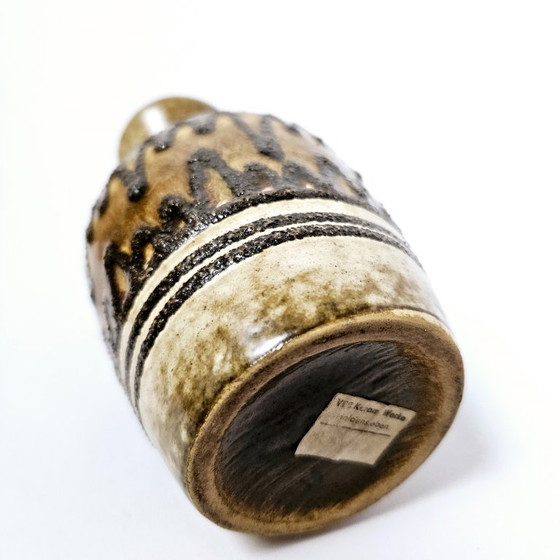 Image 1 of MidCentury East Germany HALDENSLEBEN Ceramic Fat Lava Vase | Brutalist Pottery From Germany | GDR Modern Home Decor 