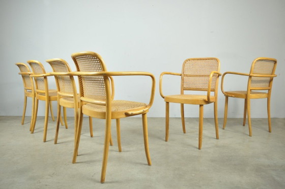 Image 1 of Set of 4 vintage Joseph Hoffmann No. 811 Prague chairs by FMG, 1950s, Poland