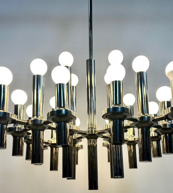 Image 1 of Lustre Gaetano Sciolari 24 Feux Design Italien 1970'S