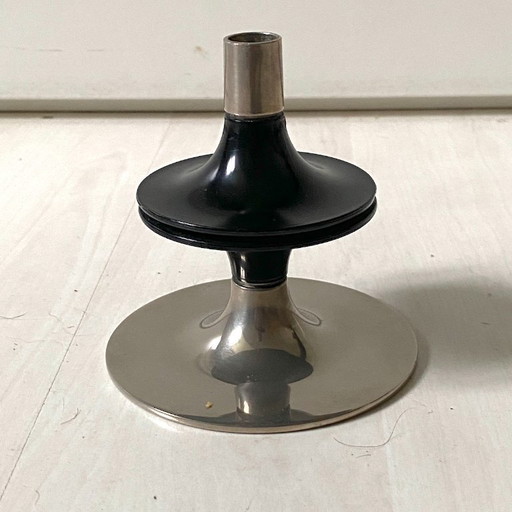 Mid-Century chrome and plastic candle holder by Fritz Nagel