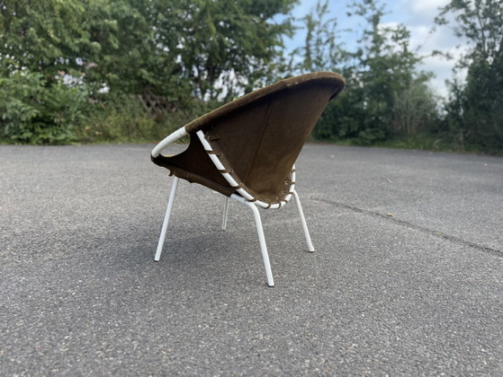 Fauteuil en cuir vintage Space Age Balloon Chair de Lusch & Co des années 70 – Leather, Metal (photo 5 of 7)