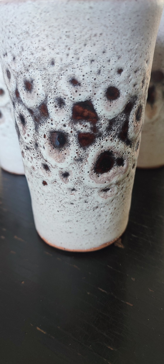 Image 1 of Geëmailleerd aardewerk sinaasappelservies uit de jaren 60