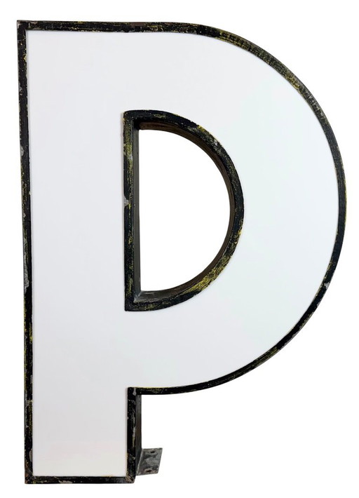 Large Vintage Illuminated Advertising Letter P, 1960s