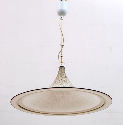 Mid-Century Modern Italian Chandelier Hat Murano Glass, 1970