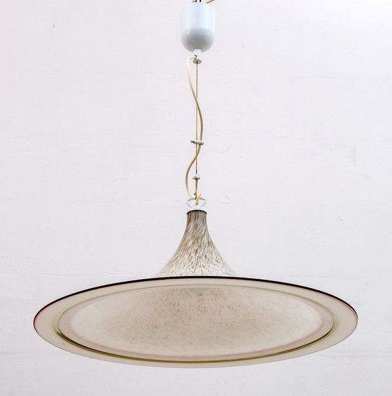 Image 1 of Lustre italien moderne du Mid Century Hat en verre de Murano, 1970