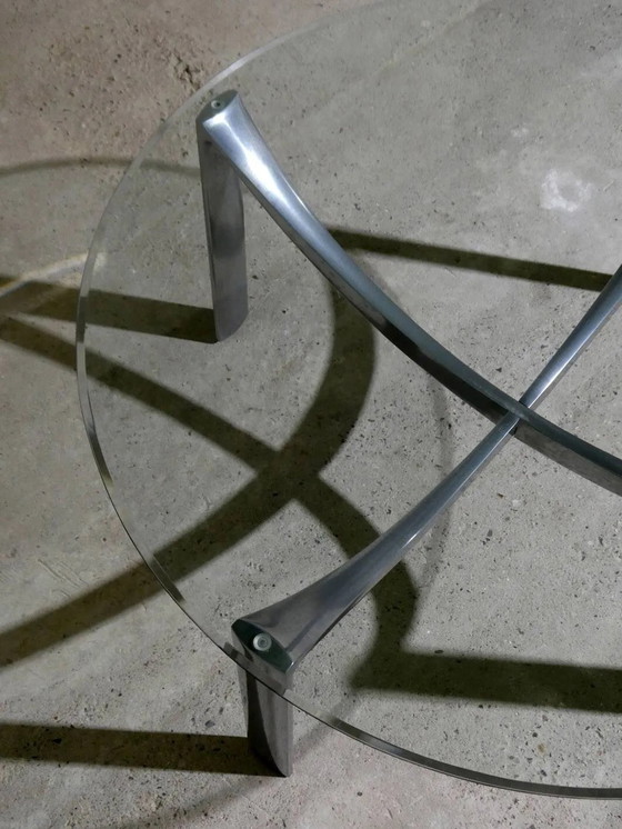 Couchtisch aus den 1970er Jahren – Couchtische, Aluminium, Glas, Design (photo 5 of 6)