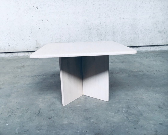 Image 1 of Postmodern Design Granite Stone Square Side Table Italy 1970's