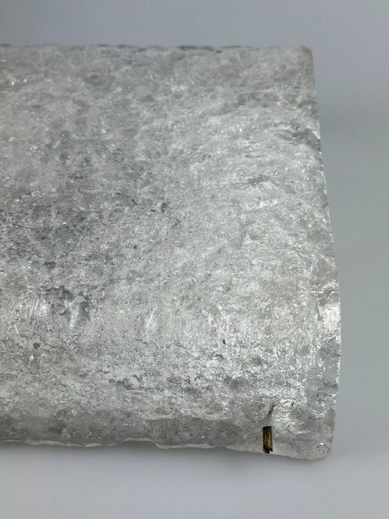 Image 1 of Lampada da soffitto in vetro ghiacciato anni '60-'70 da montare a filo di Kaiser Leuchten Germania