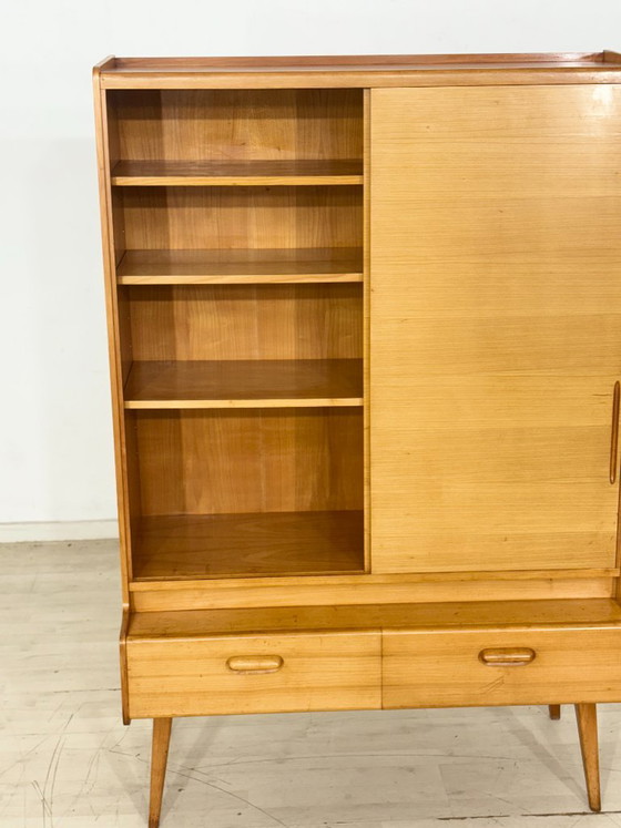 Mobile vintage | Credenza alta | Scaffalatura di metà secolo | Mobile per soggiorno – Vetrine, Wood (photo 4 of 13)
