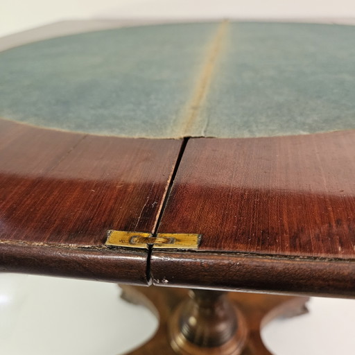 Table de jeu/console de style Régence ancienne en acajou - XIXe siècle – bijzettafels, Wood