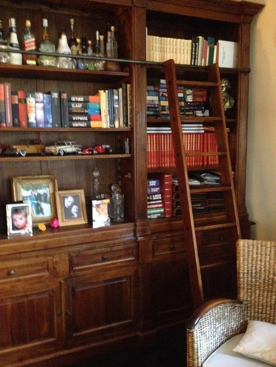 Image 1 of Eichholtz boekenkast bibliotheek kast King William + ladder - 322 cm