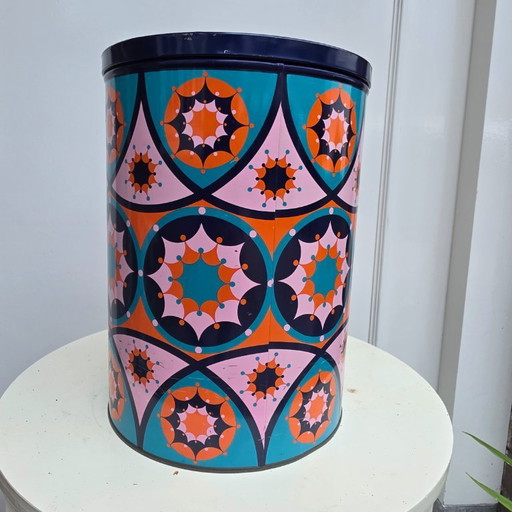 Boîte Tomado vintage de 29 cm de haut, motif kaléidoscope rétro